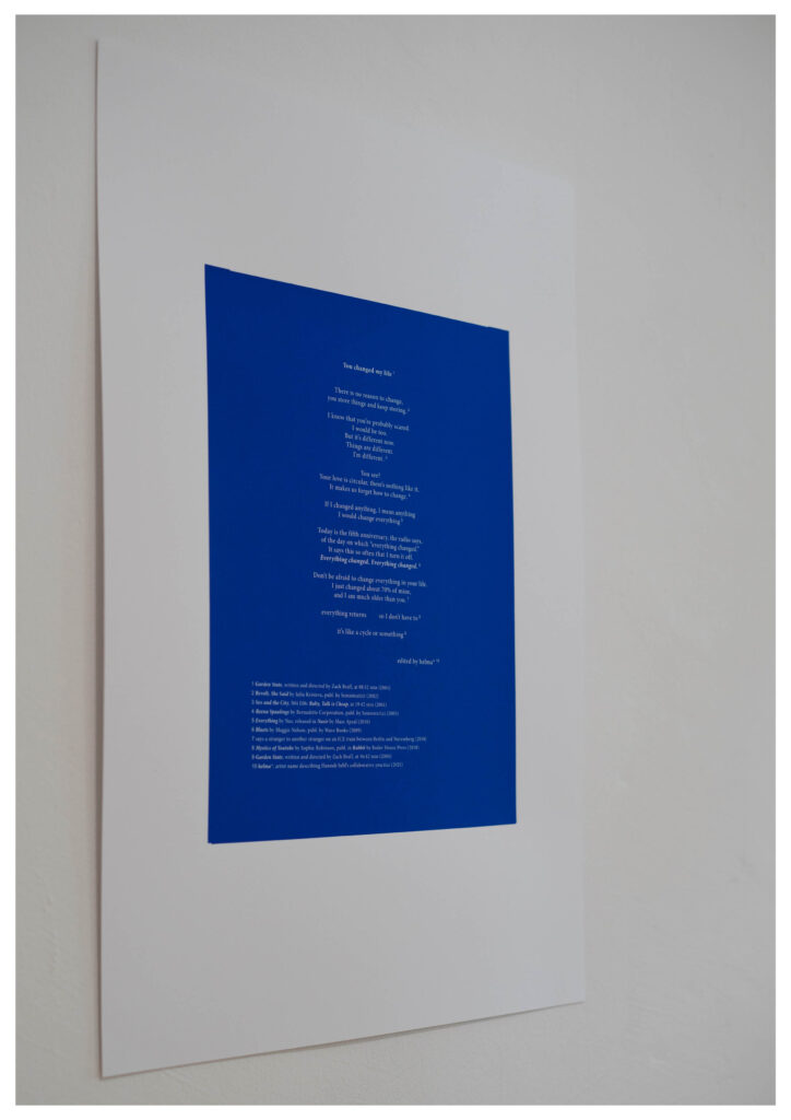 you changed my life siebdruck 1